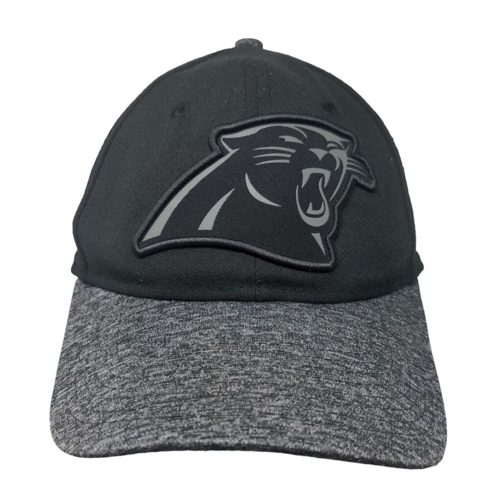 New Era Men's Fitted Hat Black S-M Embroidered Carolina Panthers Logo 39Thirty